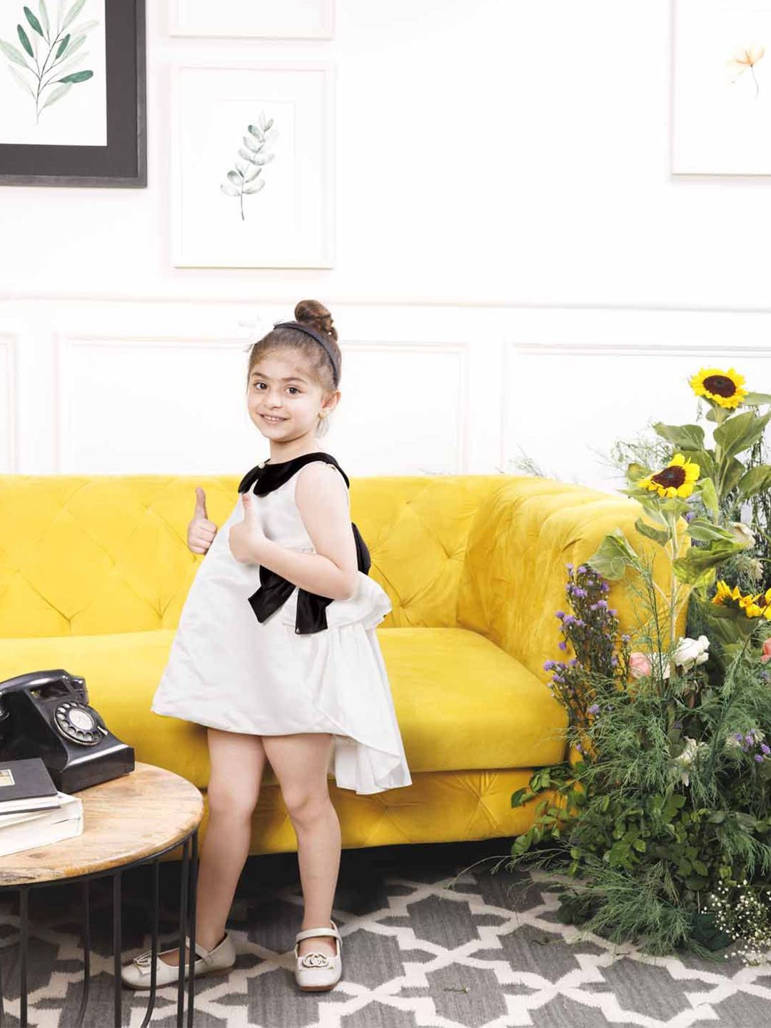 The Lush Affair Girls Peter Pan Collar Satin A-Line Dress-image-38