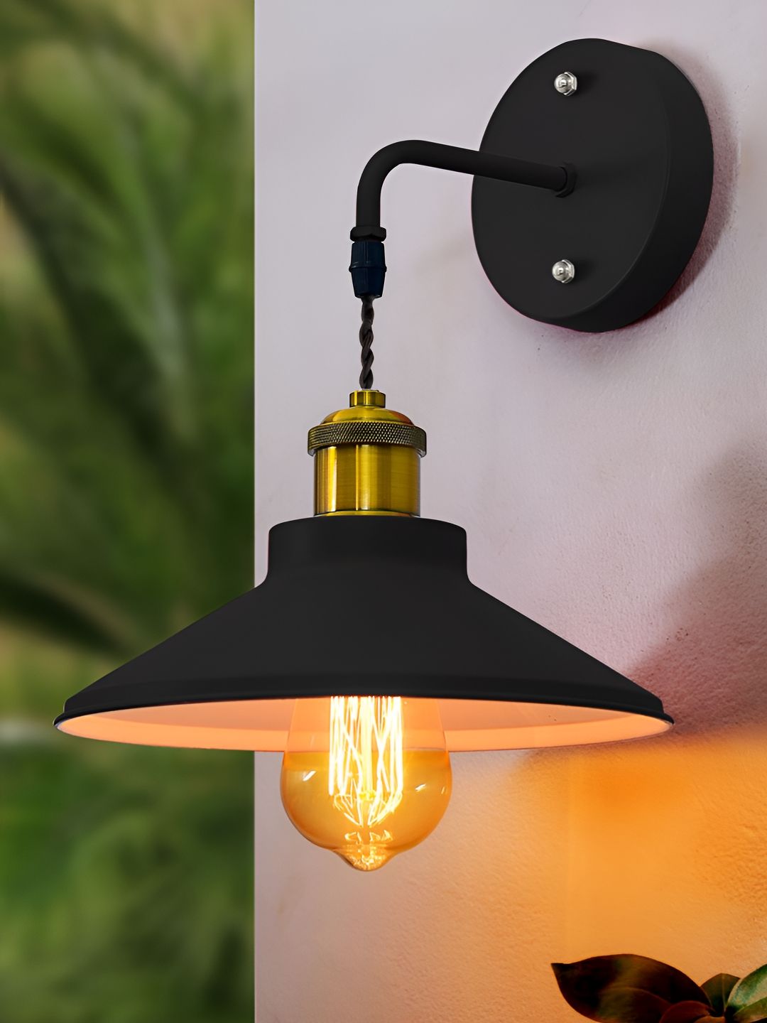 Homesake Black Metal Frustum Shaped Wall Lamp-picture-33