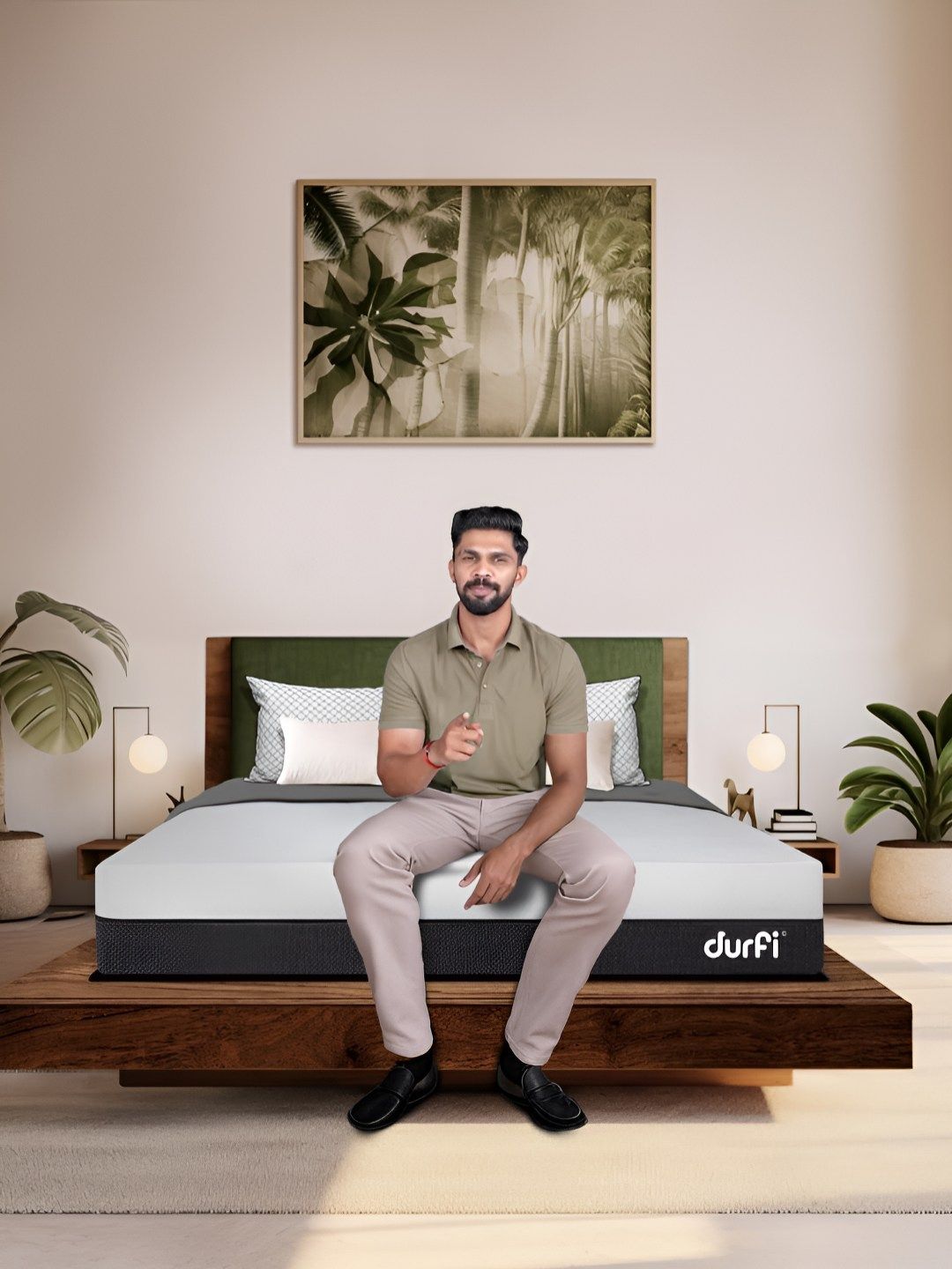 Durfi White Natural Latex Ortho Queen-Size Mattress