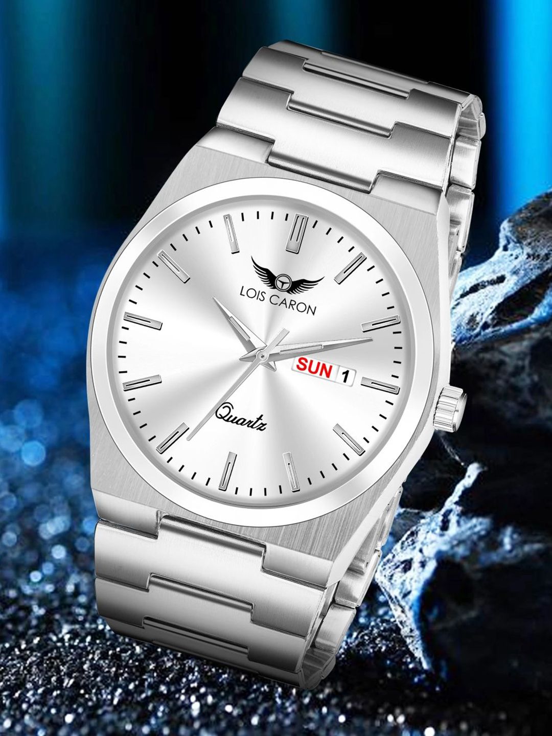 Lois Caron Men Dial & Stainless Steel Bracelet Style Straps Analogue Watch