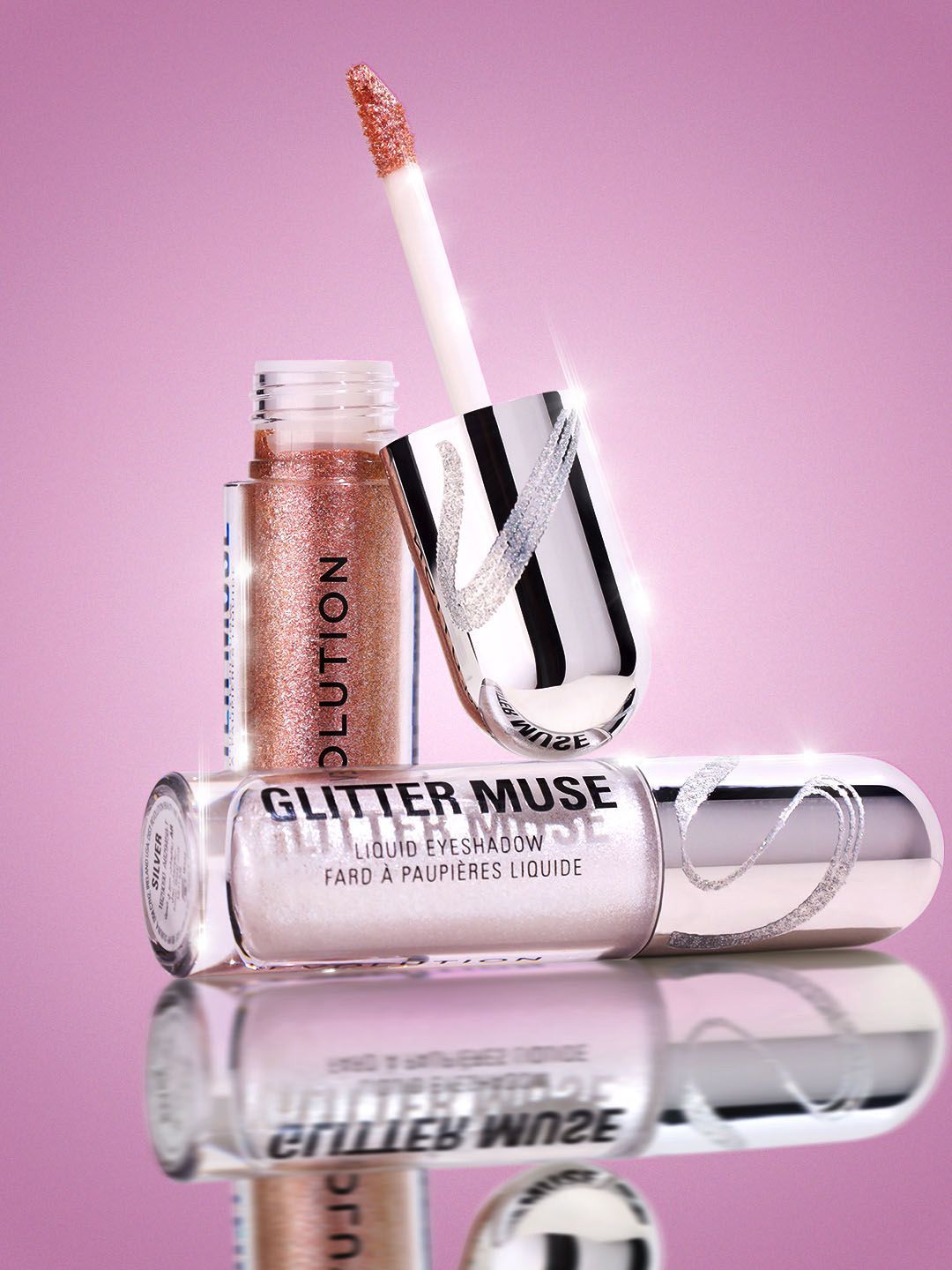 Makeup Revolution London Glitter Muse Liquid Eyeshadow - 3.5 ml - Muse Silver-image-8