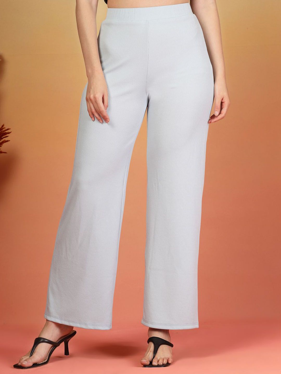aayu Women Solid Relaxed Regular Fit High-Rise Flat-Front Trousers-picture-12
