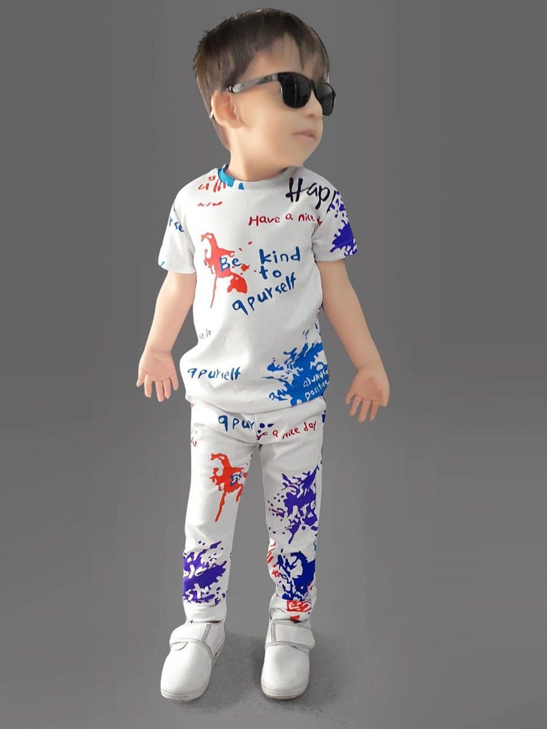 ZIKIGO Unisex Kids Printed T-shirt with Trousers-picture-57