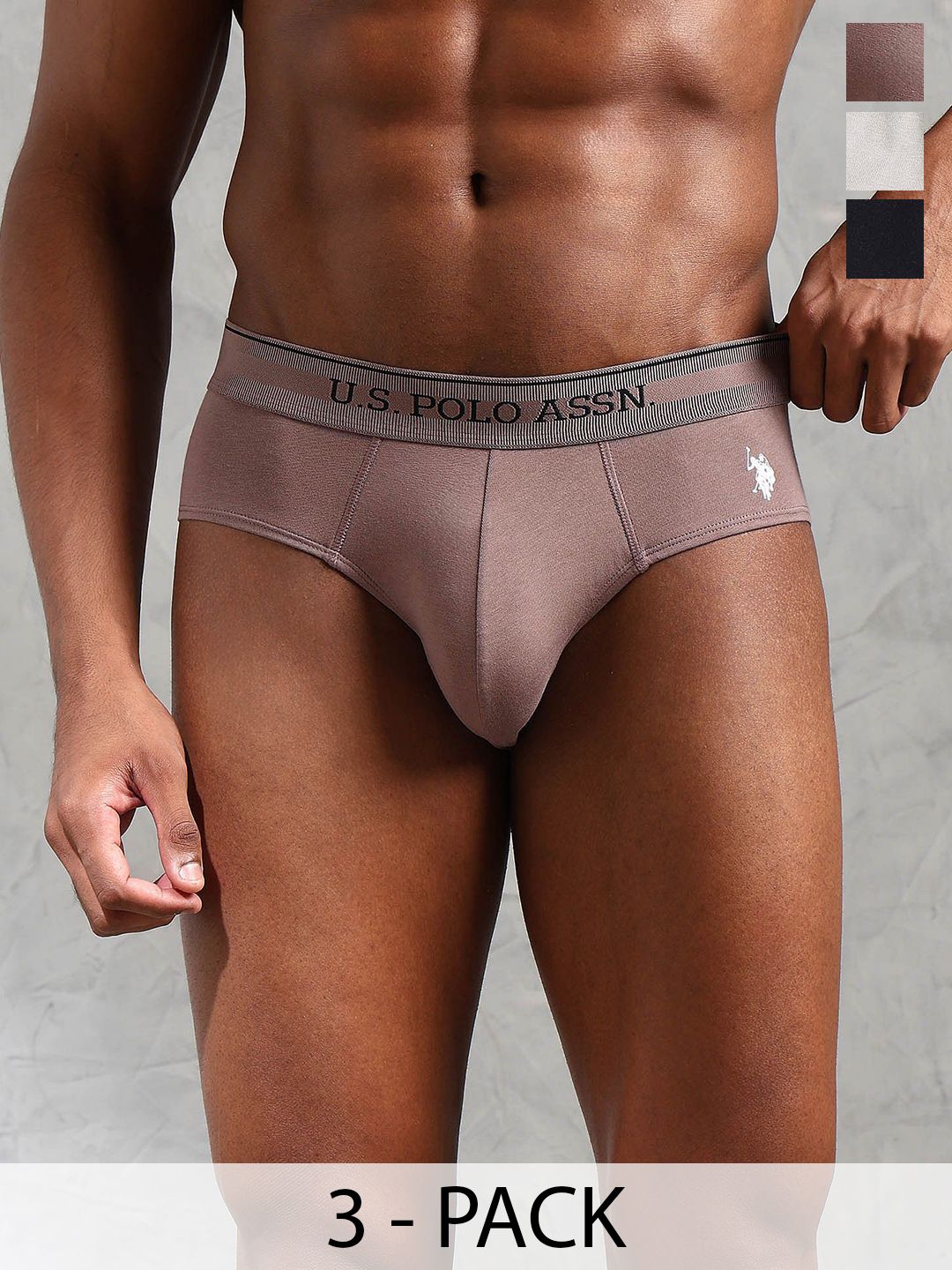U.S. Polo Assn. Pack Of 3 Printed Low Rise Basic Briefs OEB16-NWB-P3-picture-22