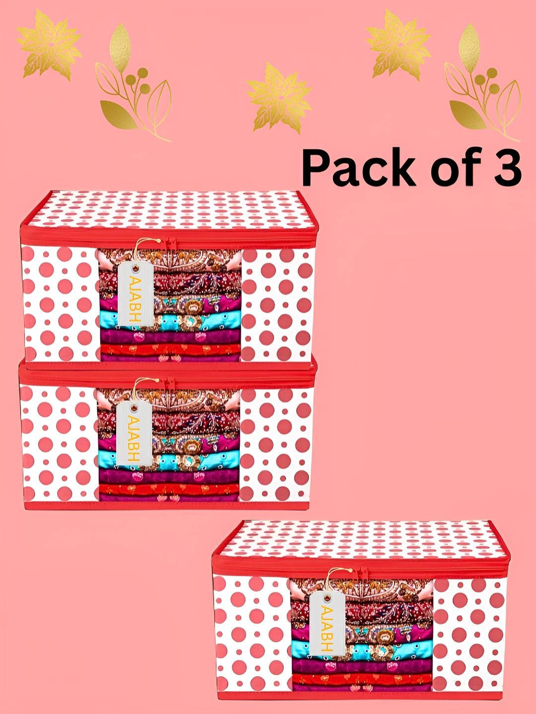 Ajabh Orange Set of 3 Regular Multi-Utility Organisers-image-11
