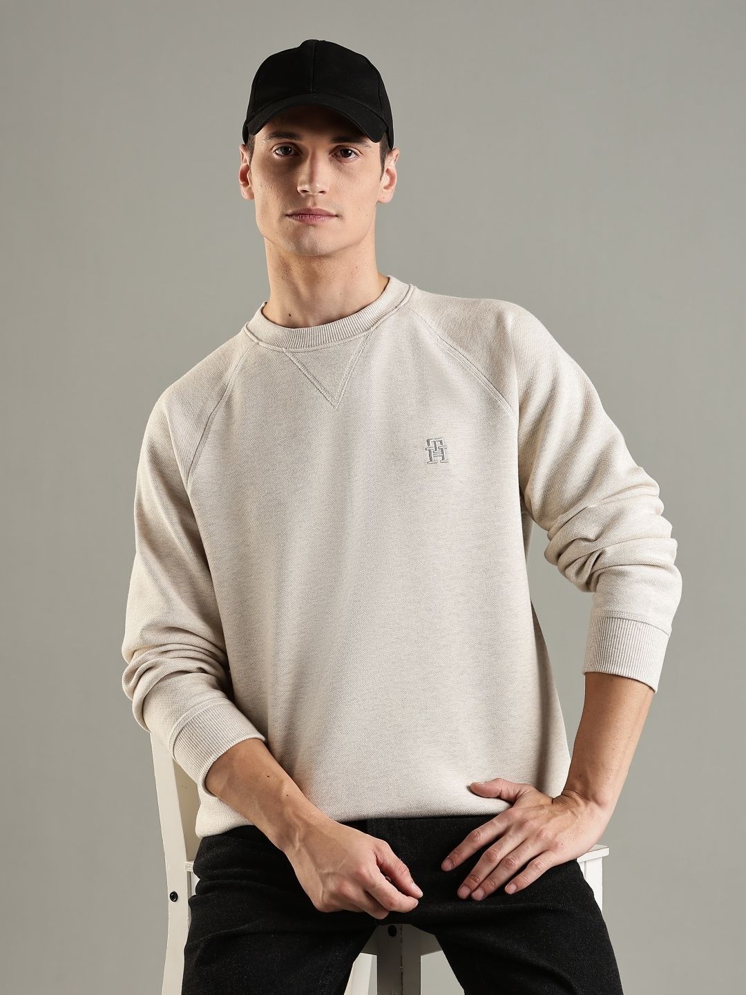 Tommy Hilfiger Men Solid Round Neck Regular Pullover Sweatshirt-picture-23