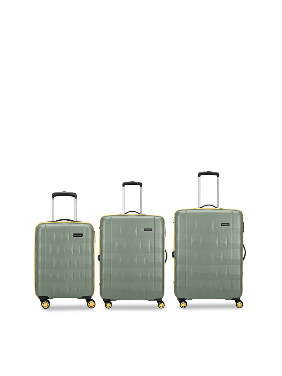 Aristocrat Comet Green Set of 3 Hard Luggage 56, 66 & 76cm Trolley Bag With Smooth 8-Wheel-picture-33