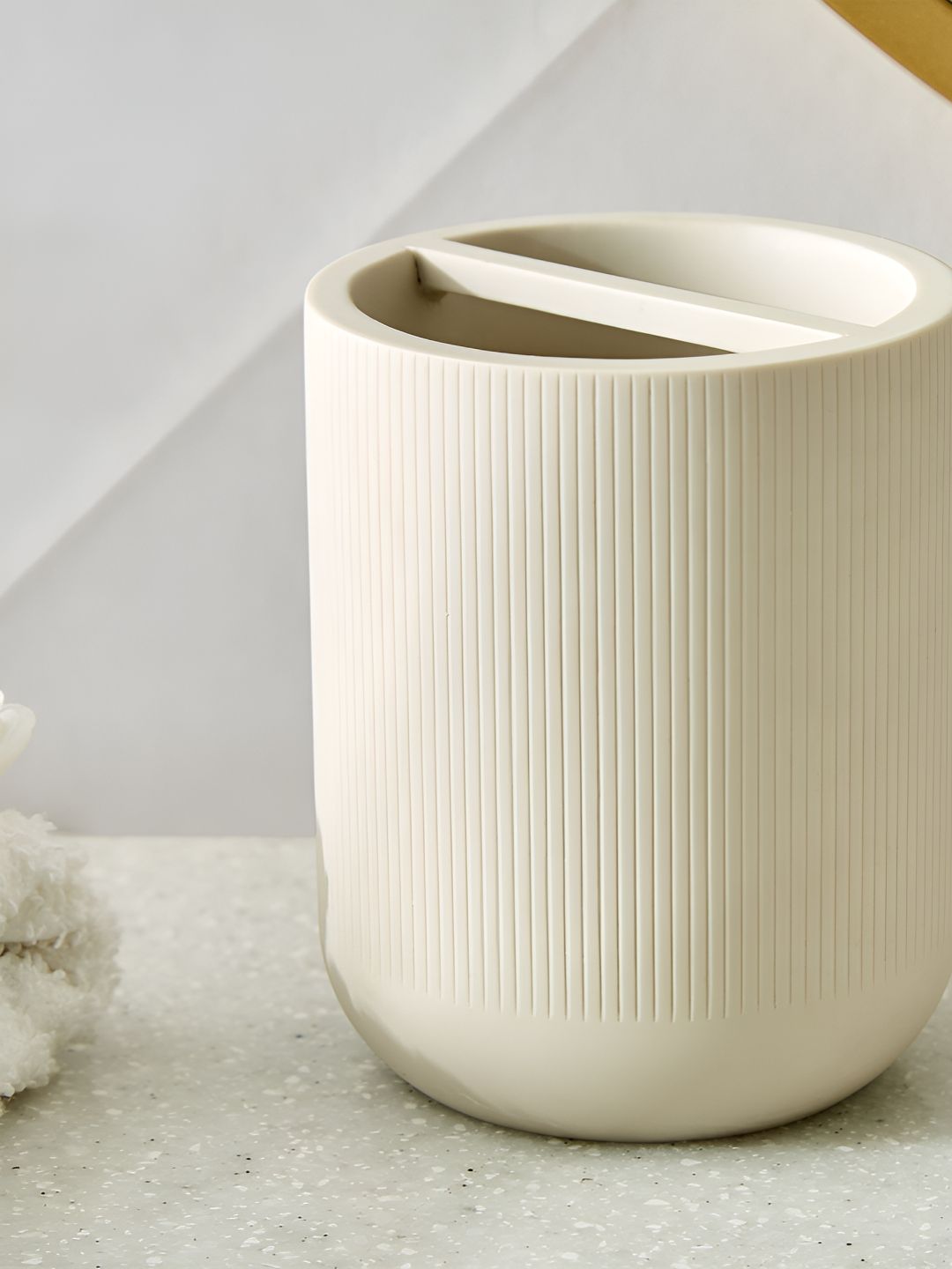 Home Centre White Striped Opulence Eddie Polyresin Tooth Brush Holder-picture-42
