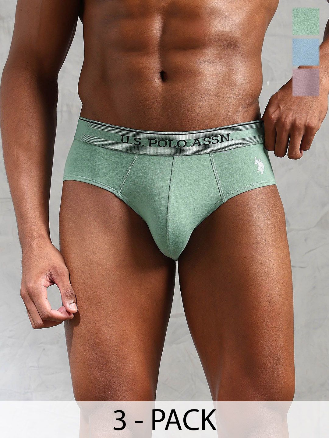 u.s. polo assn. U.S. Polo Assn.Pack Of 3 Men Low-Rise Basic Briefs OEB15-BDP-P3-picture-21