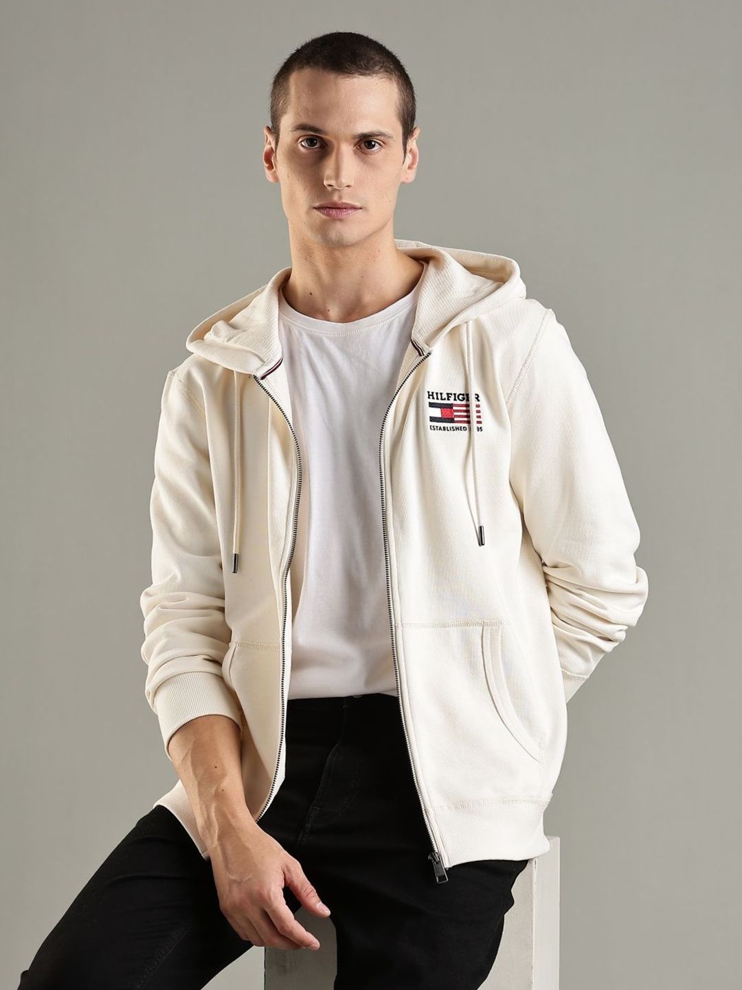 Tommy Hilfiger Europe Men Brand Logo Embroidered Hooded Sweatshirt-picture-32