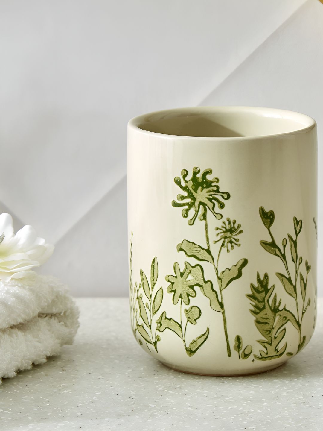 Home Centre Beige Nova Botanica Flora Ceramic Holder Bath Accessories Set-picture-38