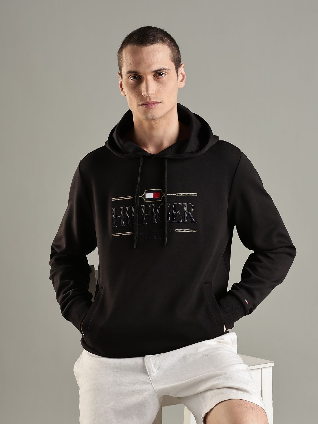Tommy Hilfiger Men Logo Embroidered Hooded Sweatshirt-picture-19