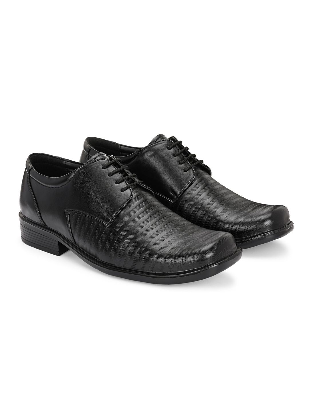 Azzaro Black Men Leather Formal Derbys-picture-41