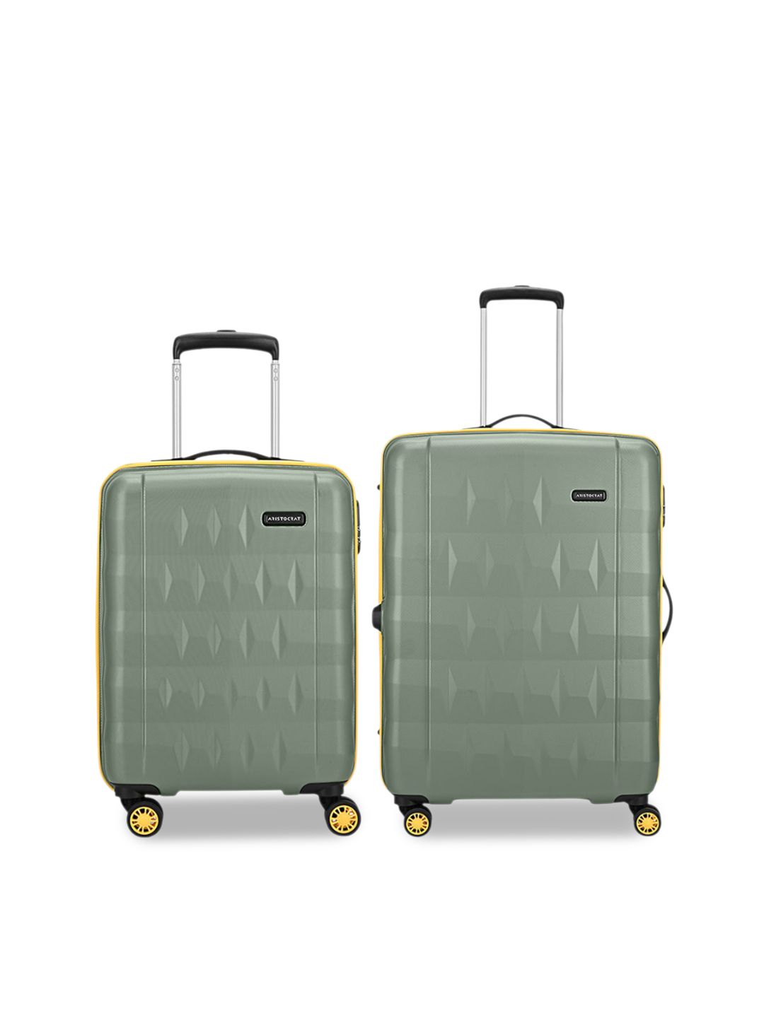 Aristocrat Comet Green Set of 2 Small & Medium Hard 56 & 66cm Trolley Bag with Smooth 8-Wheel-picture-25
