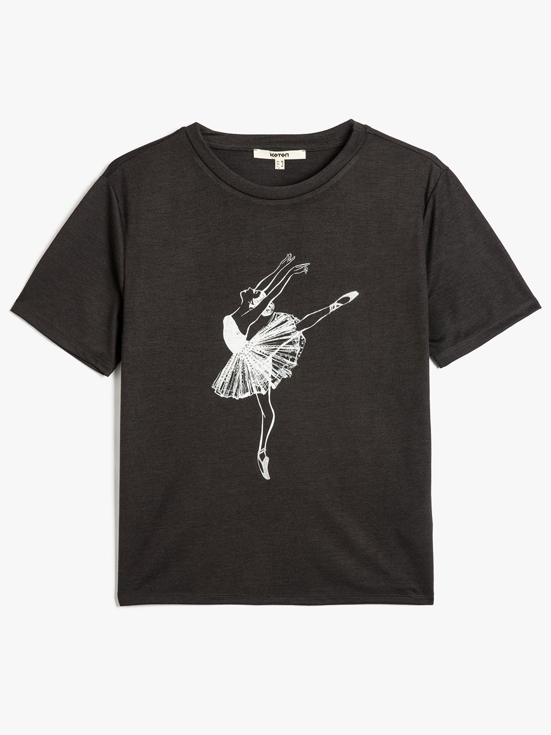 Koton Women Printed Drop-Shoulder Sleeves Applique T-shirt-picture-32