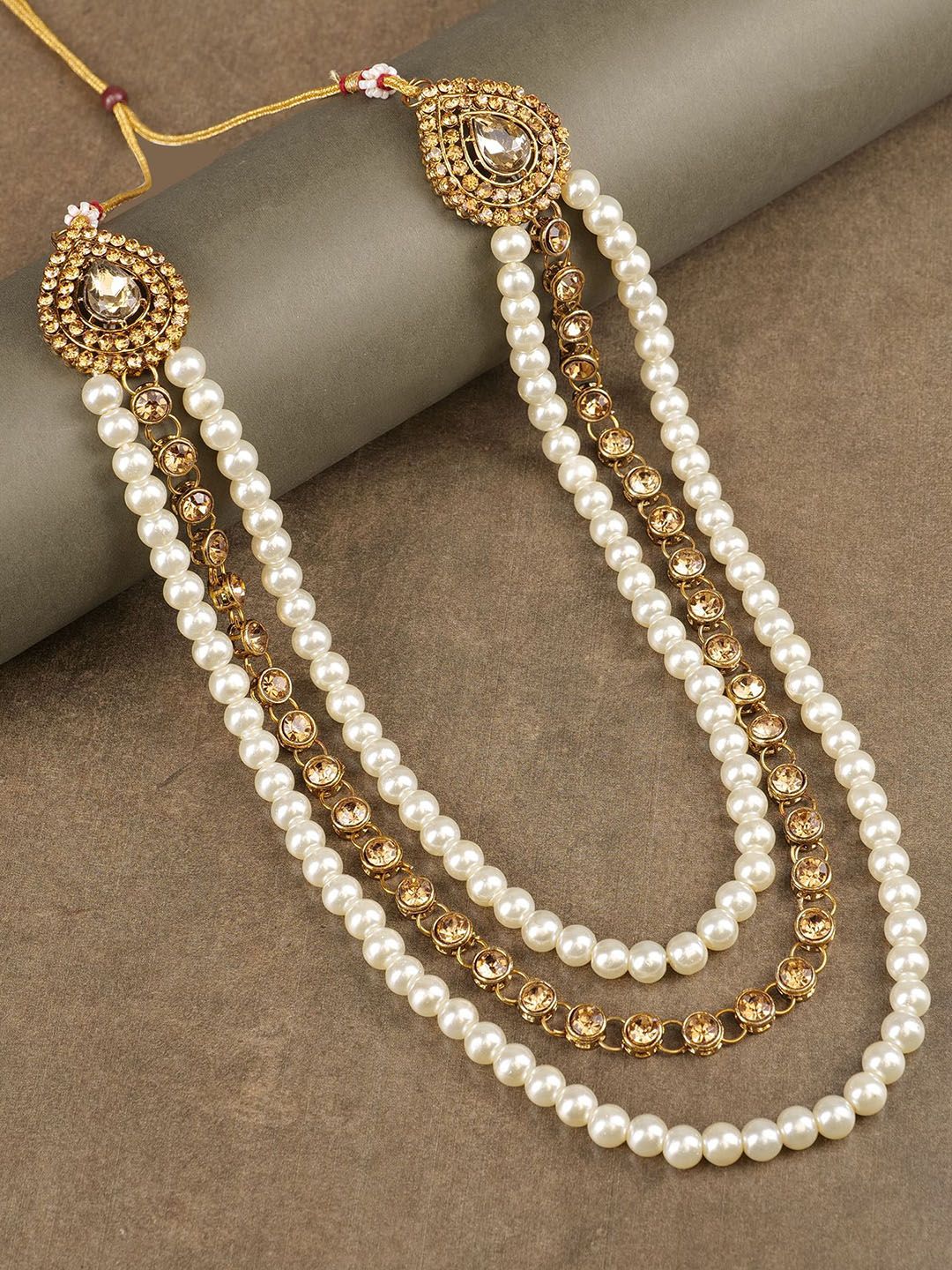 JIYANSHI FASHION Gold-Plated Pearls Beaded Statement Necklace-picture-25