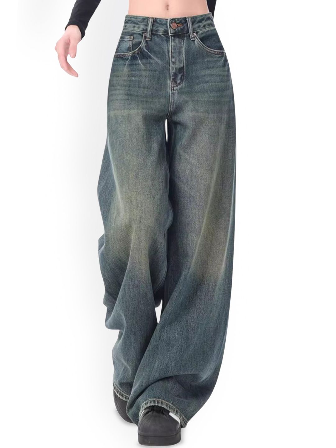 StyleCast Women Comfort Wide Leg High-Rise Light Fade Acid Wash Stretchable Jeans-picture-53