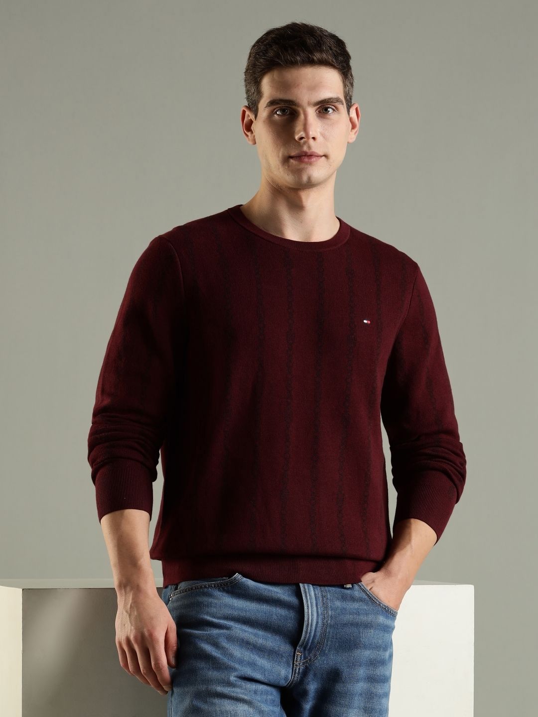 Tommy Hilfiger Men Ribbed Round Neck Pullover Sweaters-picture-28