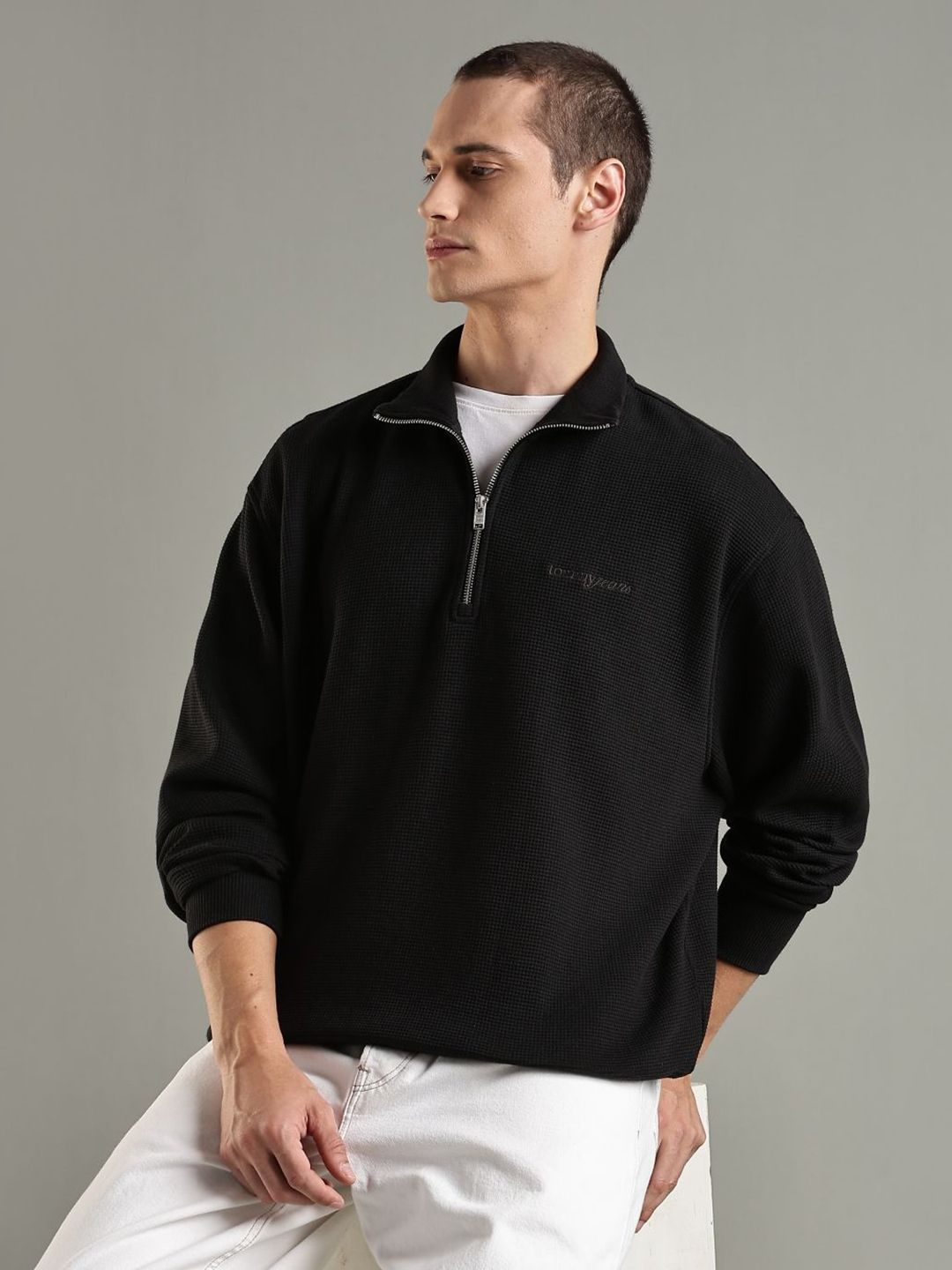 Tommy Hilfiger Men Brand Logo Printed Relaxed Fit Cotton Sweatshirt-picture-29