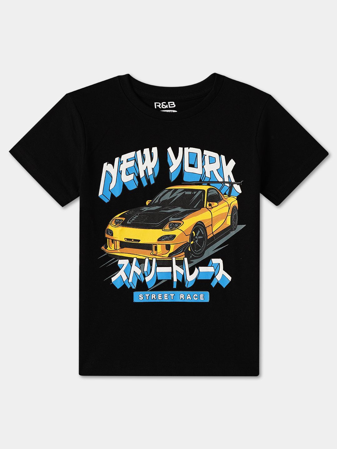 R&B Boys Graphic Printed Round Neck Cotton T-shirt-picture-21