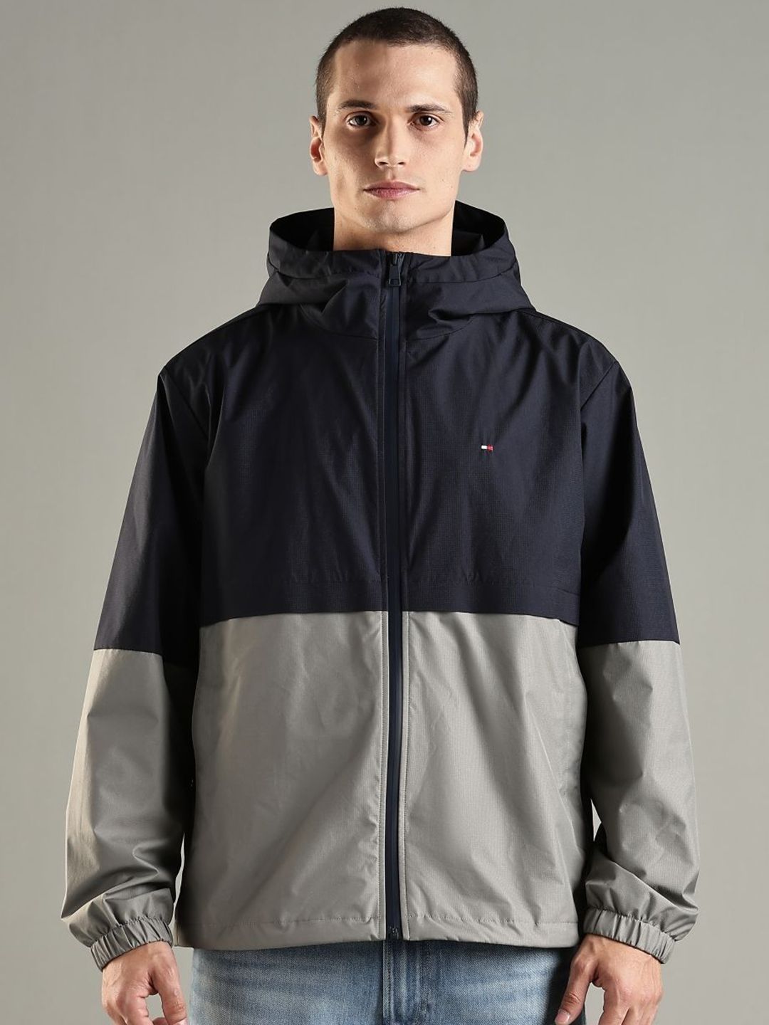 Tommy Hilfiger Colourblocked Hooded Open Front Jacket-picture-13