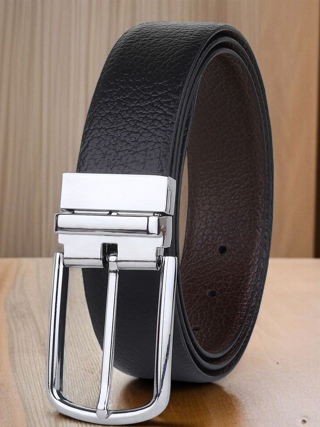 Provogue Men Textured Leather Reversible Formal Belt-picture-13