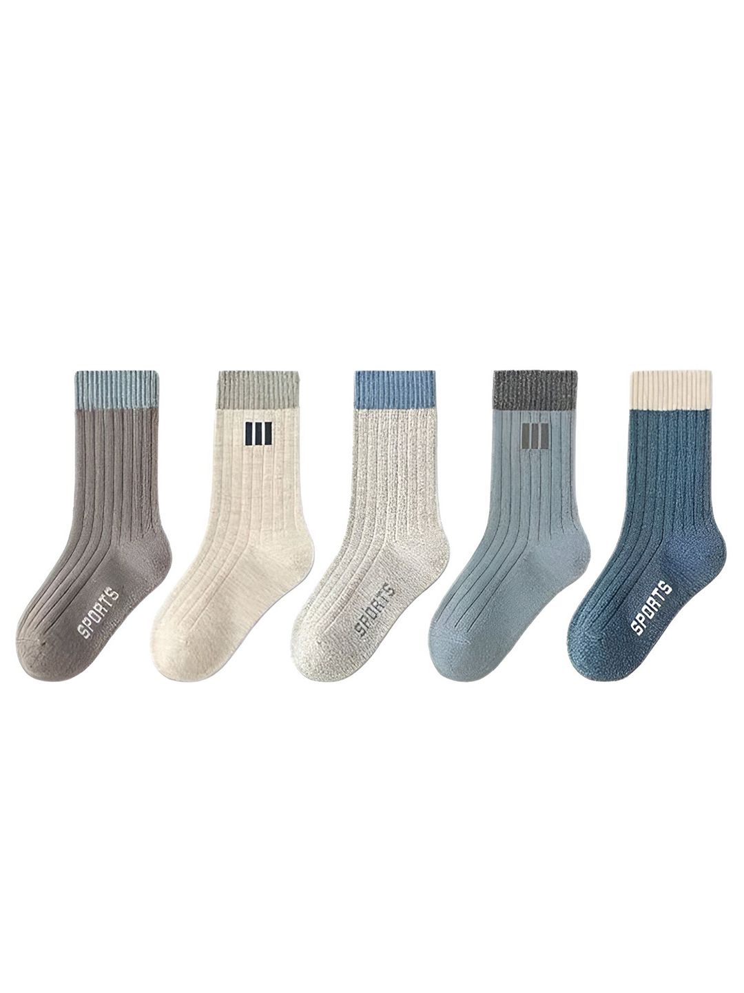 MOMISY Kids Pack Of 5 Printed Ankle-Length Socks-image-26