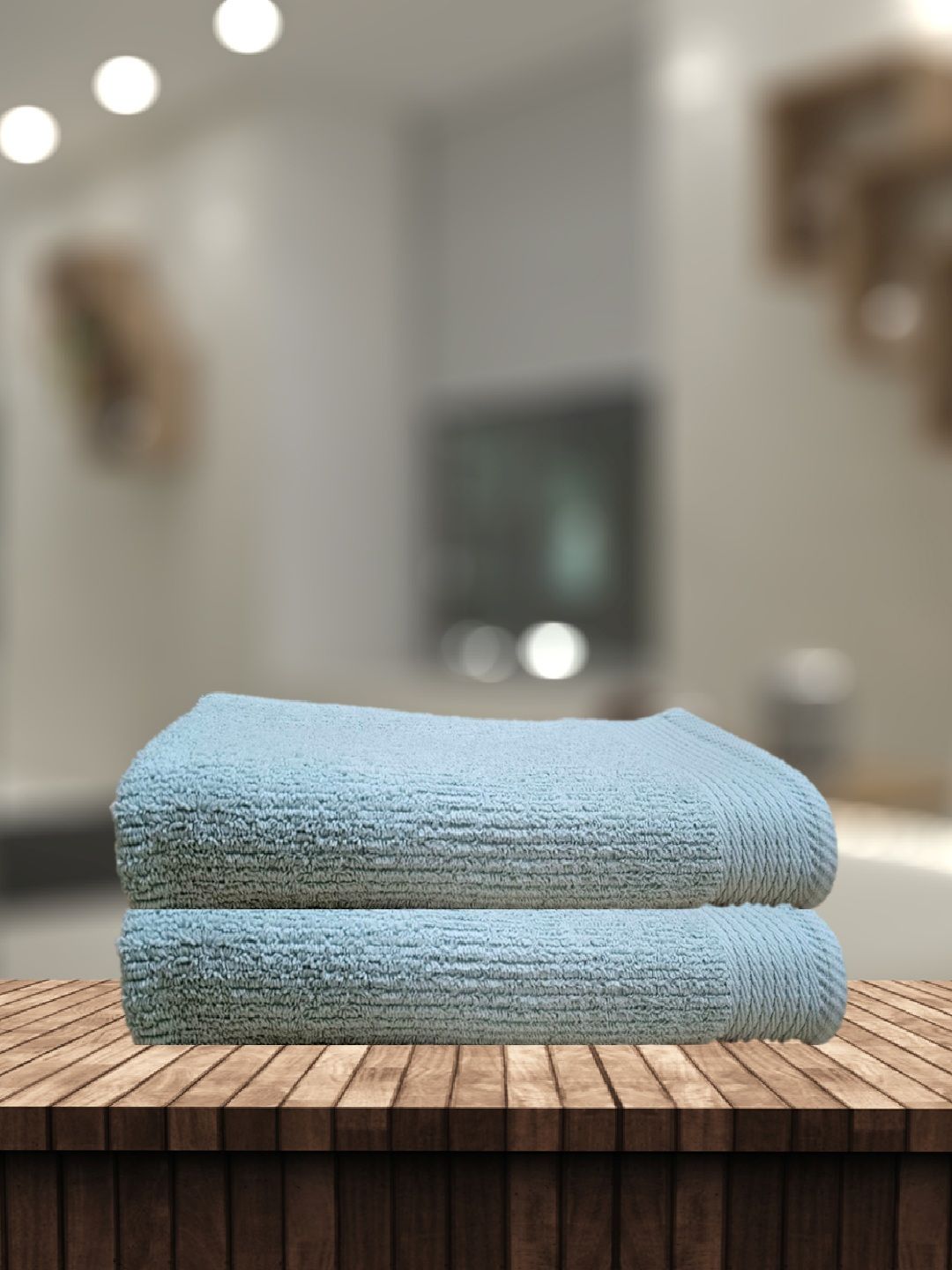 Aura Blue 2 Pieces Cotton 500 GSM Towel Set-picture-14