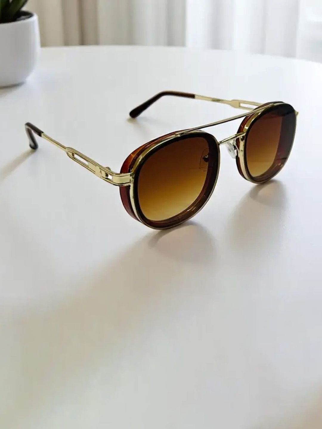 SPADEACES Men UV Protected Round Sunglasses-picture-24