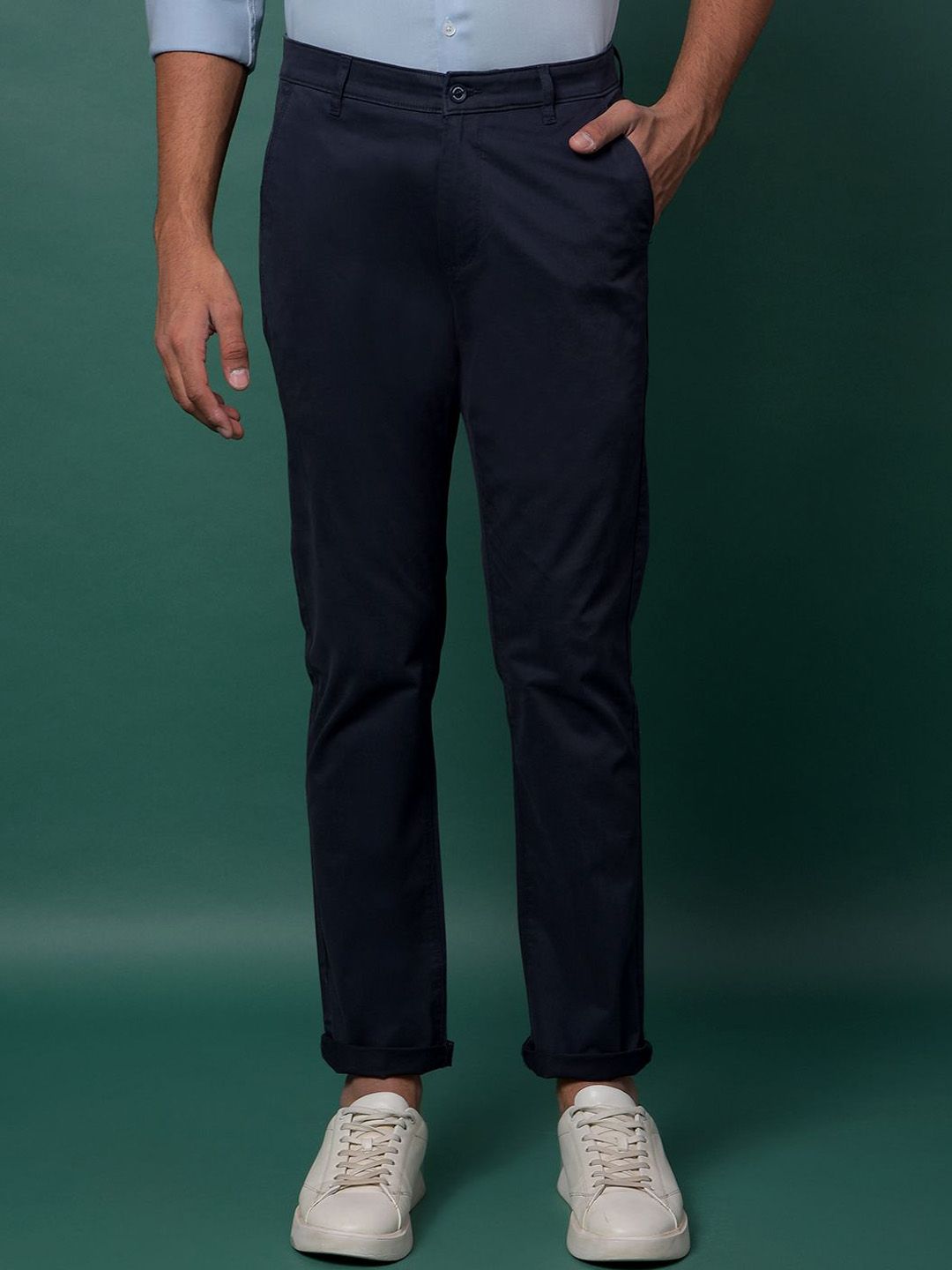 Crimsoune Club Men Solid Slim Fit Chinos Trousers-picture-38