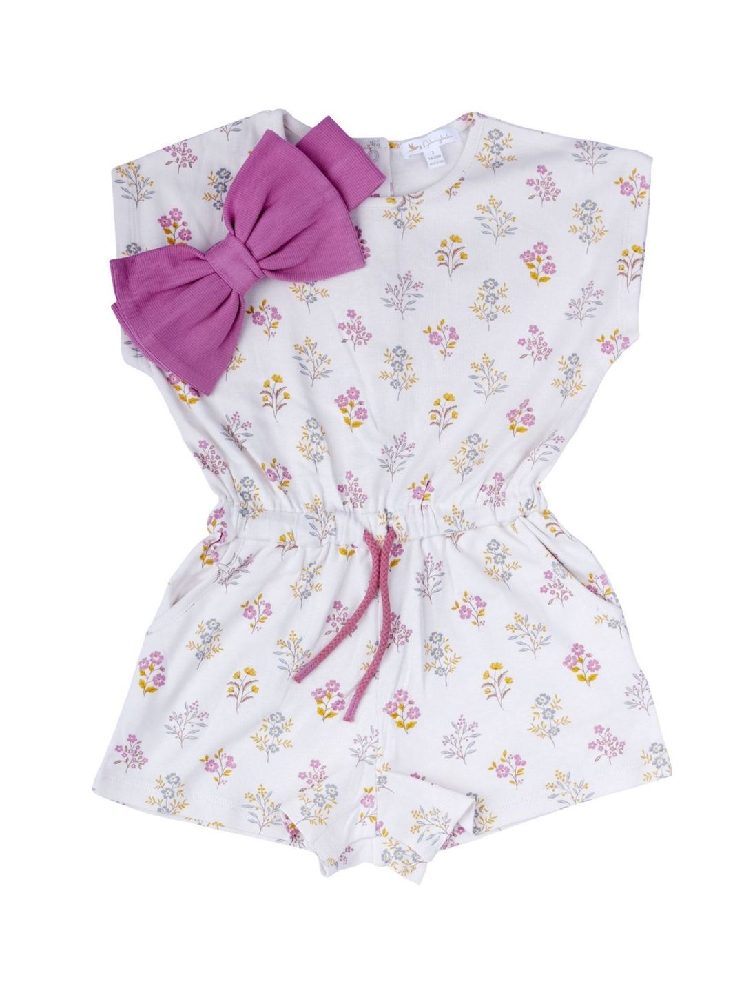 Ohmybebe Infant Girls Floral Printed Pure Organic Cotton Round Neck Rompers With Headband-picture-16