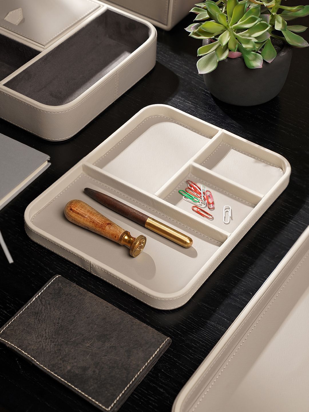 Pure Home and Living Beige 4 Compartment Multi-Utility Organisers-picture-39