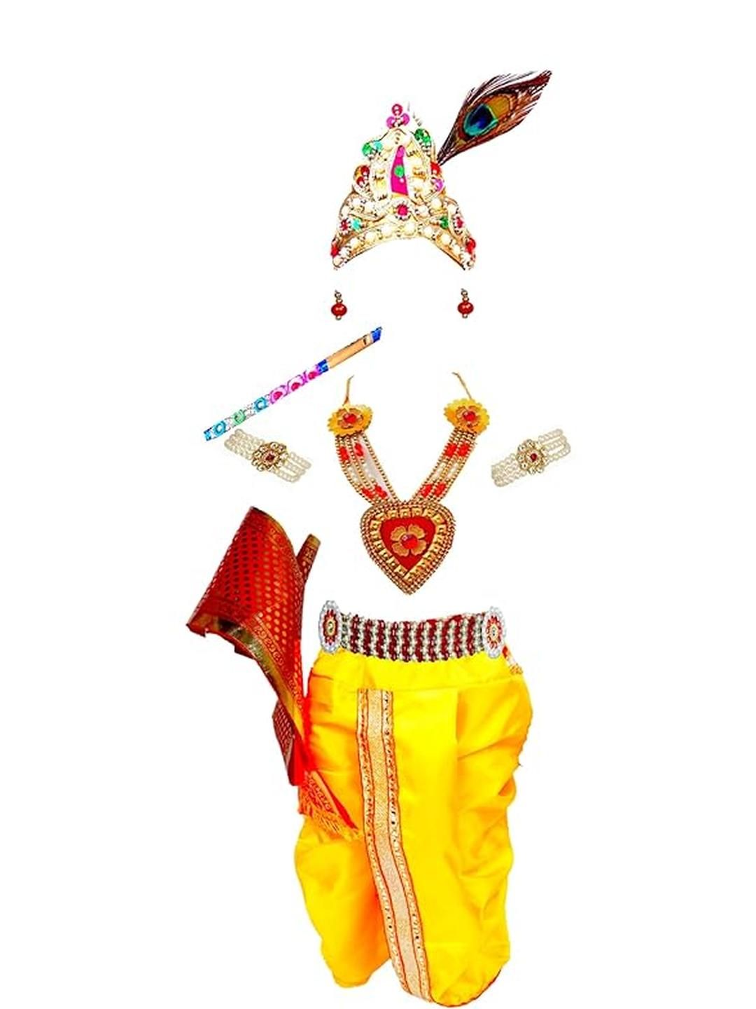 SHRI VALLABH Boys Krishna Dress Costume Set with Accessories-picture-52