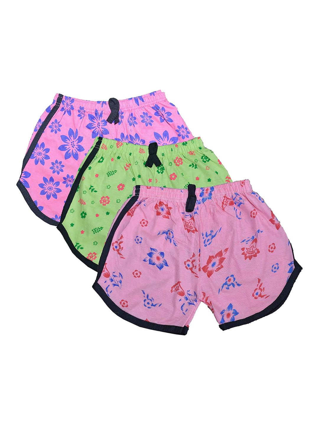 NEW TRINATH HOSIERY Kids Pack Of 3 Cotton Floral Printed Hot Pants Shorts-picture-19