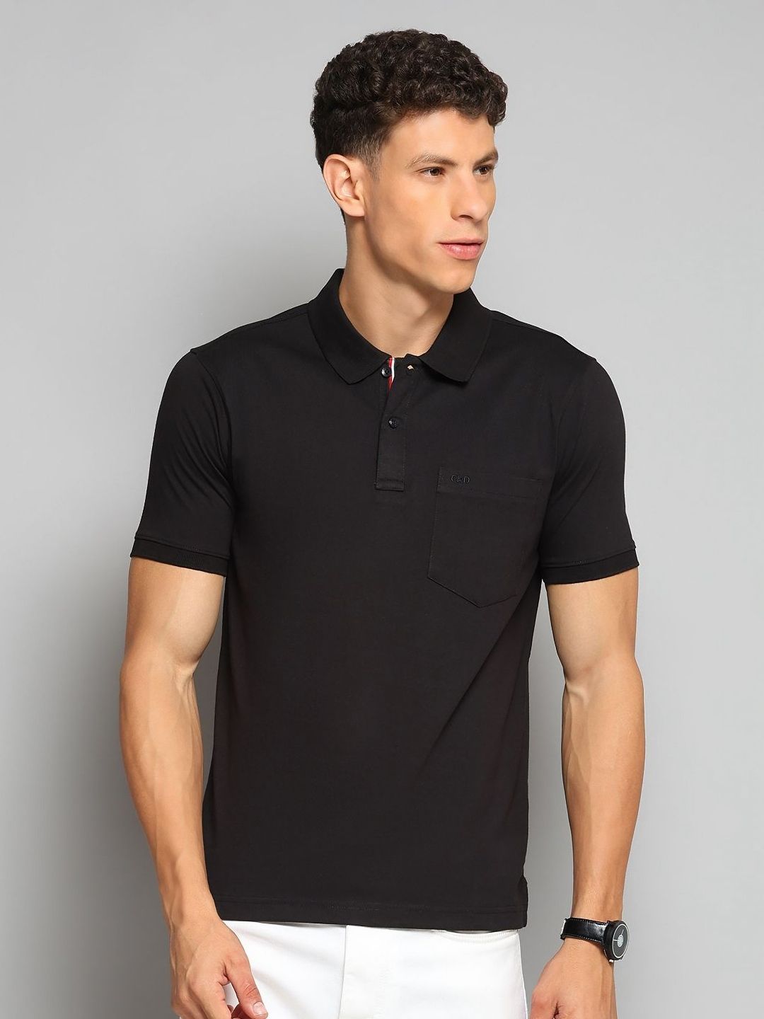 Cloak & Decker Men Solid Polo Collar Cotton T-shirt-picture-21