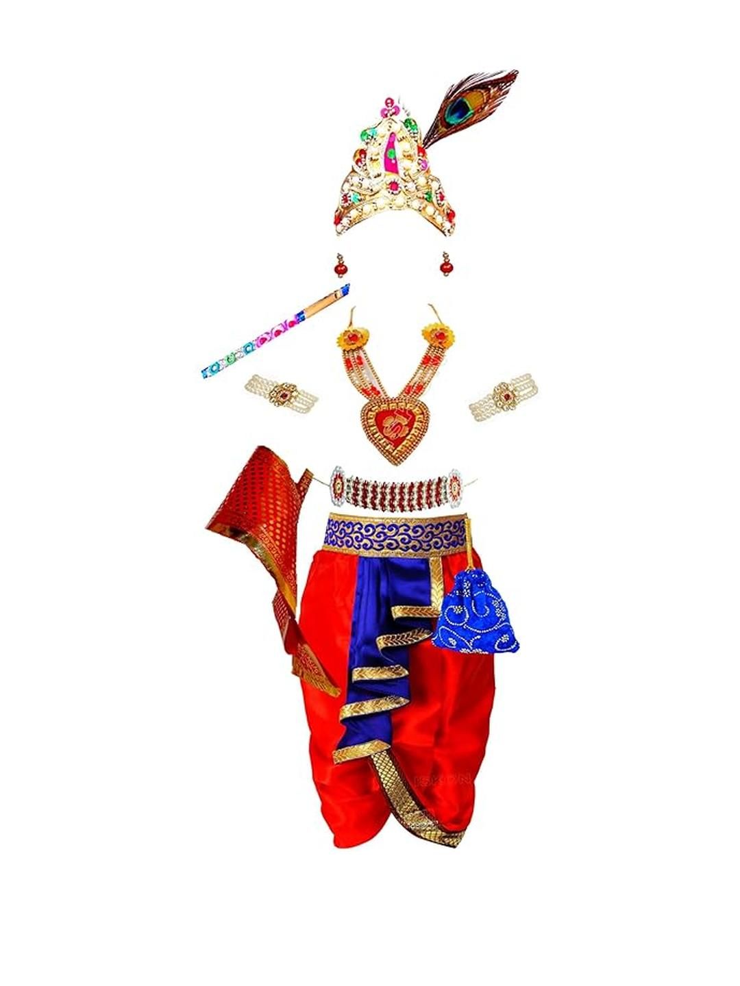 SHRI VALLABH Boys Krishna dress Costume Set With Accessories-picture-37
