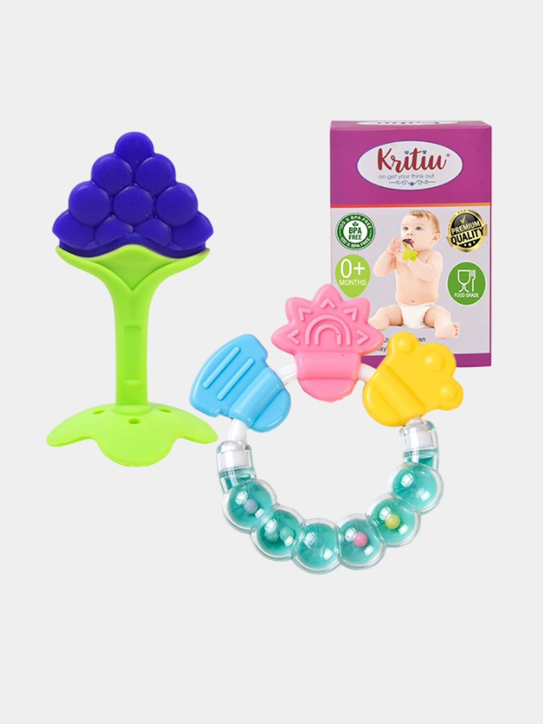Kritiu Set Of 2 Food-Grade Silicone Baby Teether-picture-40