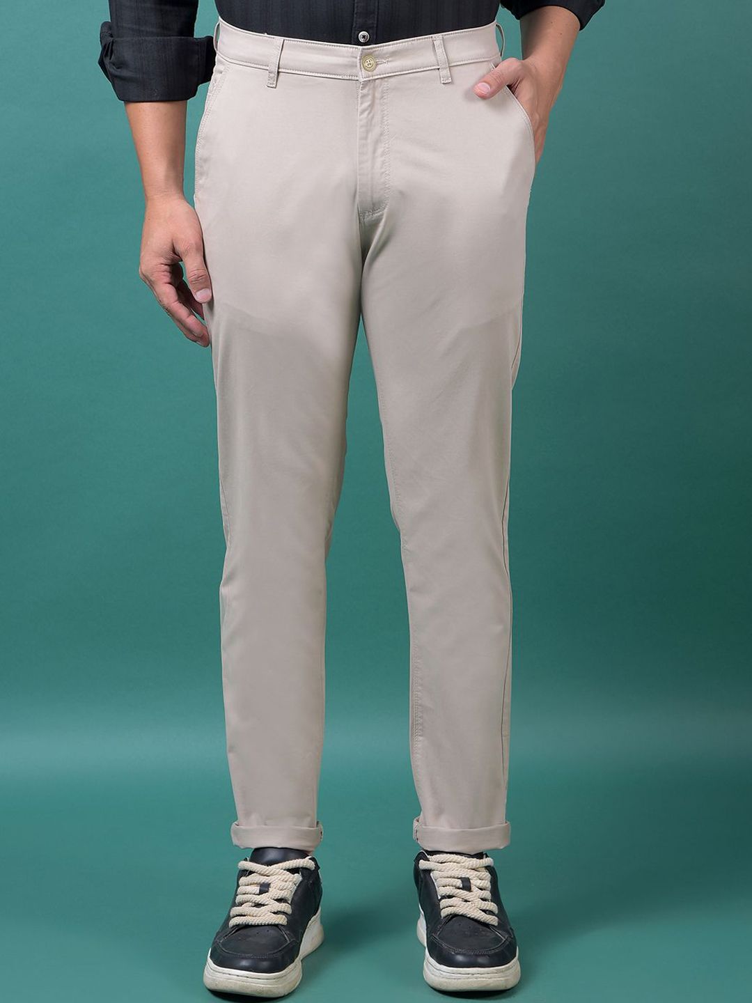 Crimsoune Club Men Solid Slim Fit Mid-Rise Trousers-picture-37