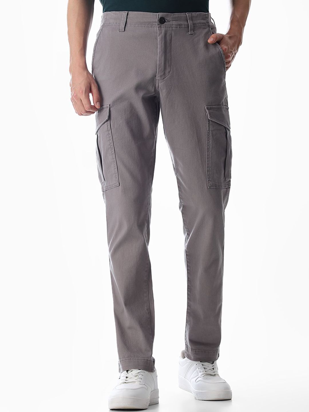 Jack & Jones Men Regular Fit Mid-Rise Cargos Trousers-picture-43
