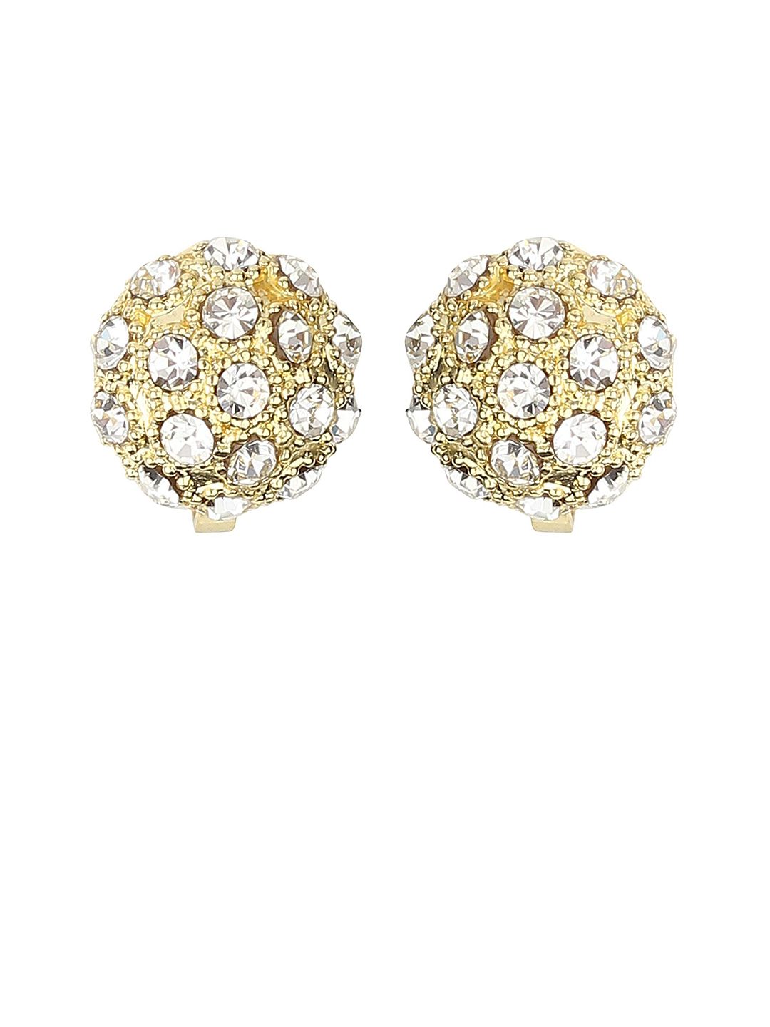 FirstBlush Gold-Plated American Diamond Studded Clip On Circular Studs-picture-28