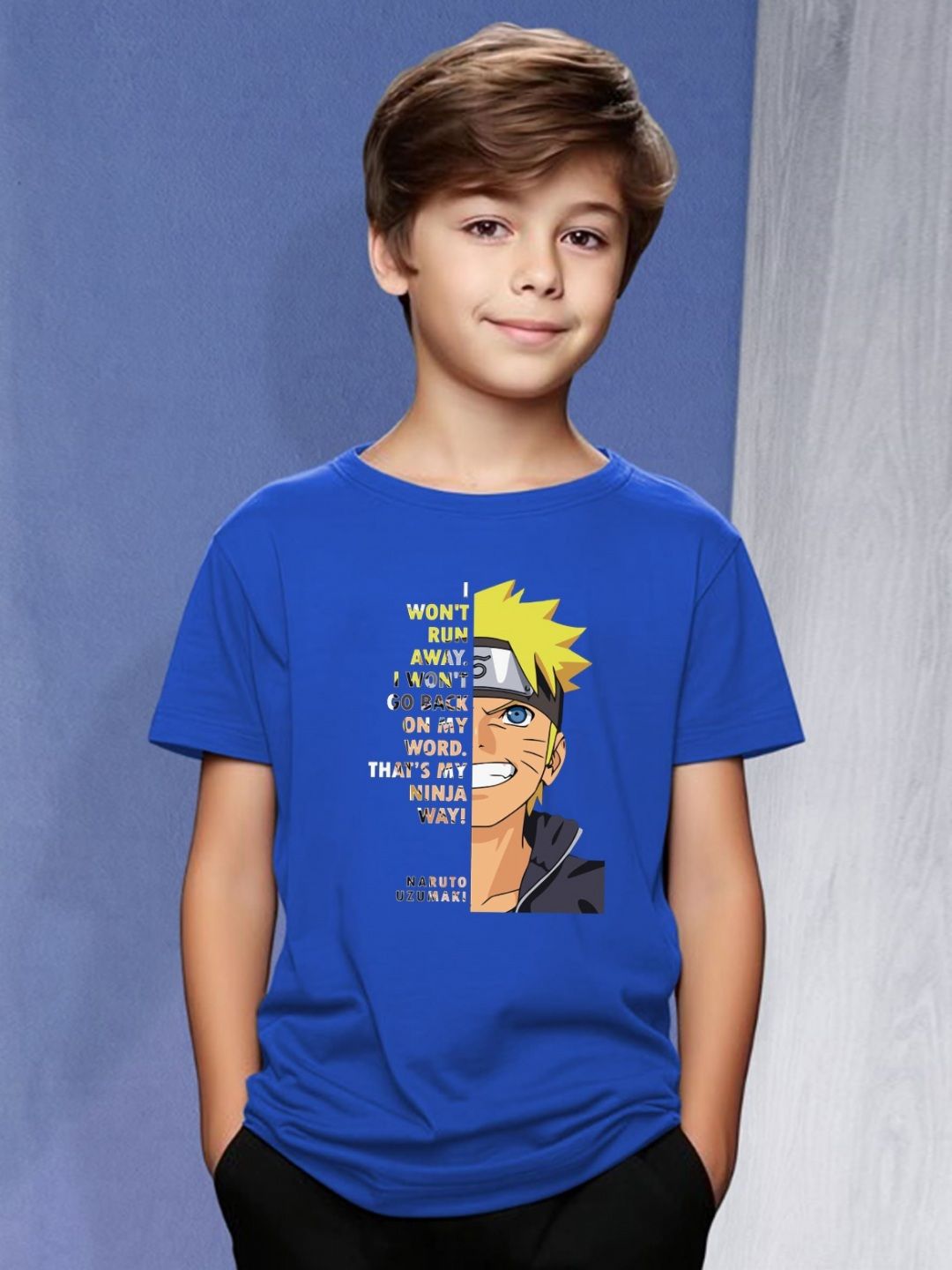 LONDON STREETS Boys Graphic Printed Round Neck Anime Cotton T-shirt-picture-37