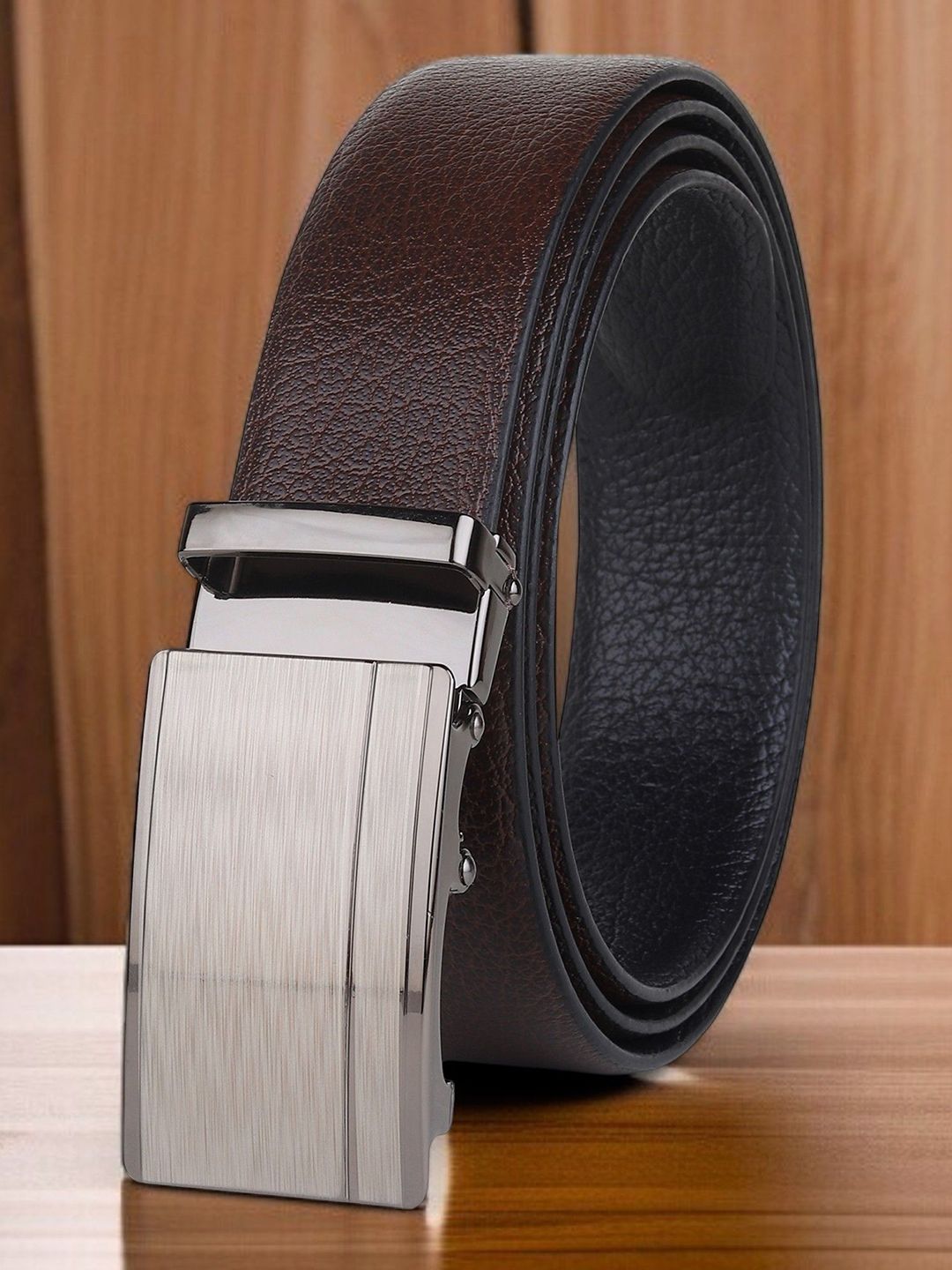 Provogue Men Textured Leather Reversible Formal Belt-picture-41