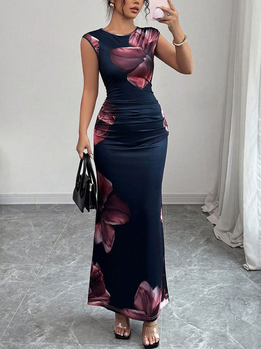 StyleCast Women Floral Printed Sleeveless Bodycon Maxi Dress-picture-28