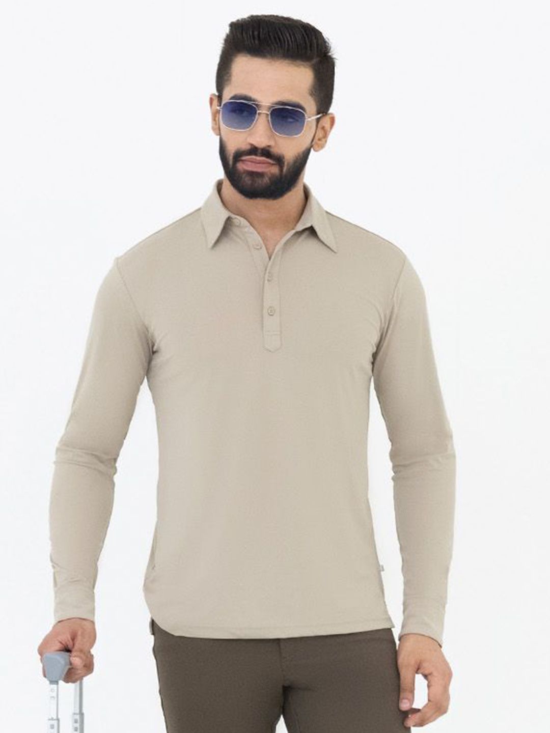 Harfun Polo Collar Long Sleeves Slim Fit T-shirt-picture-36