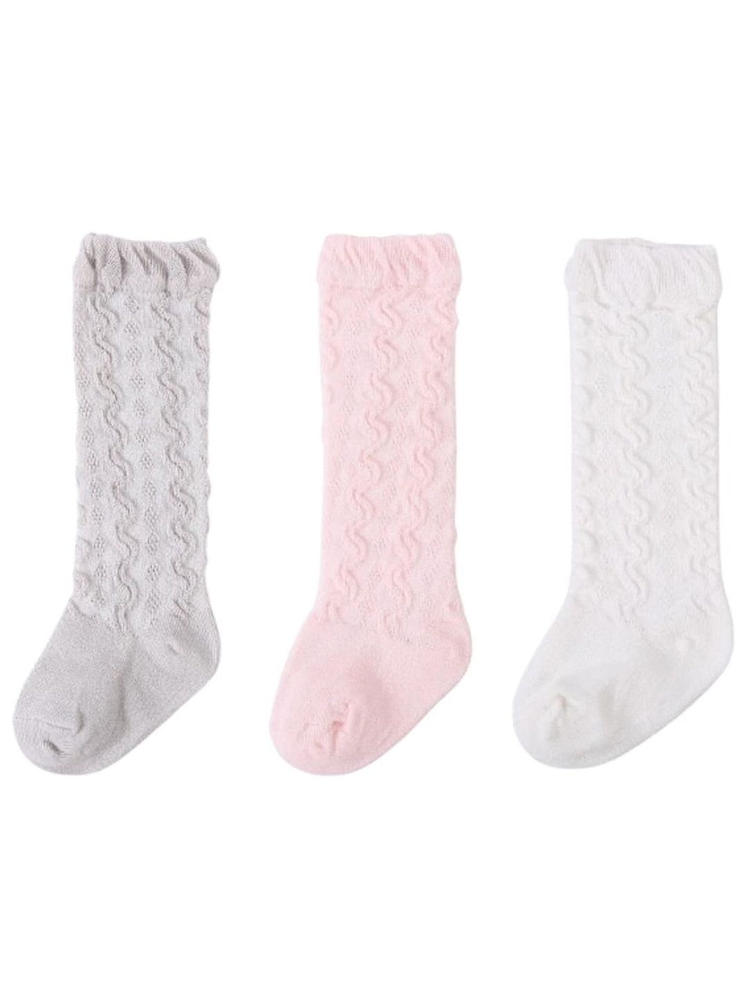 MOMISY Girls Pack of 3 Self Design Ankle Length Socks-picture-56