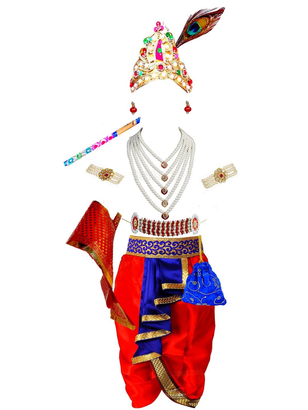 SHRI VALLABH Boys Krishna Dress Costume Set with Accessories-picture-49