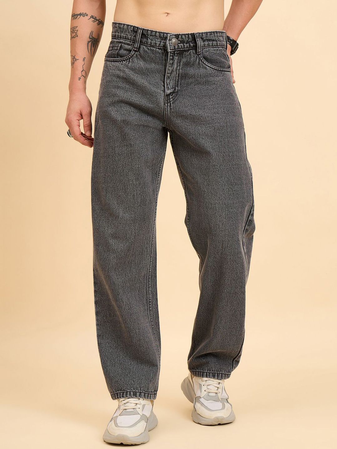 STUDIO NEXX Men Baggy Mid-Rise Light Fade Jeans-picture-30