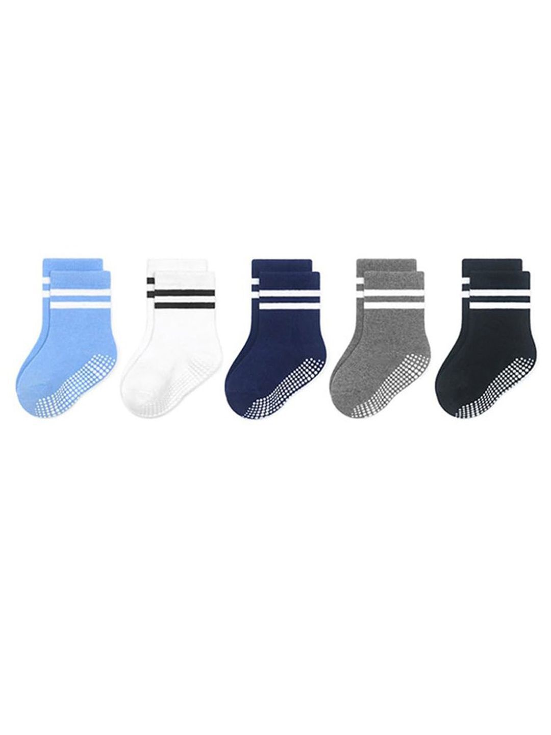 MOMISY Kids Pack Of 6 Striped Ankle Length Socks-picture-15