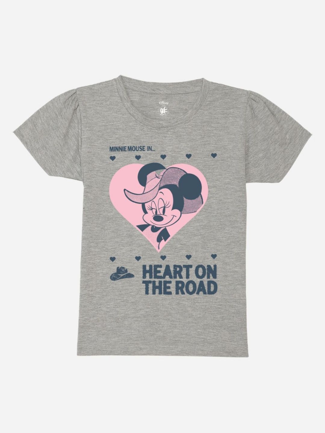 YK Disney Girls Minnie Mouse Printed Puff Sleeves Pure Cotton T-shirt-picture-43