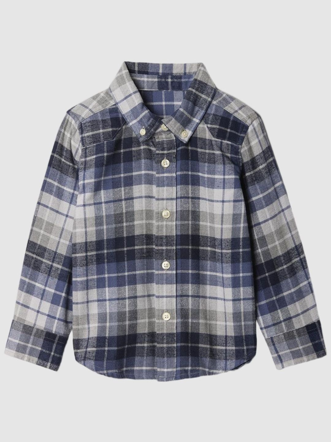 GAP Kids Relaxed Fit Full-Sleeve Flannel Organic Cotton Shirt with Collar-picture-20